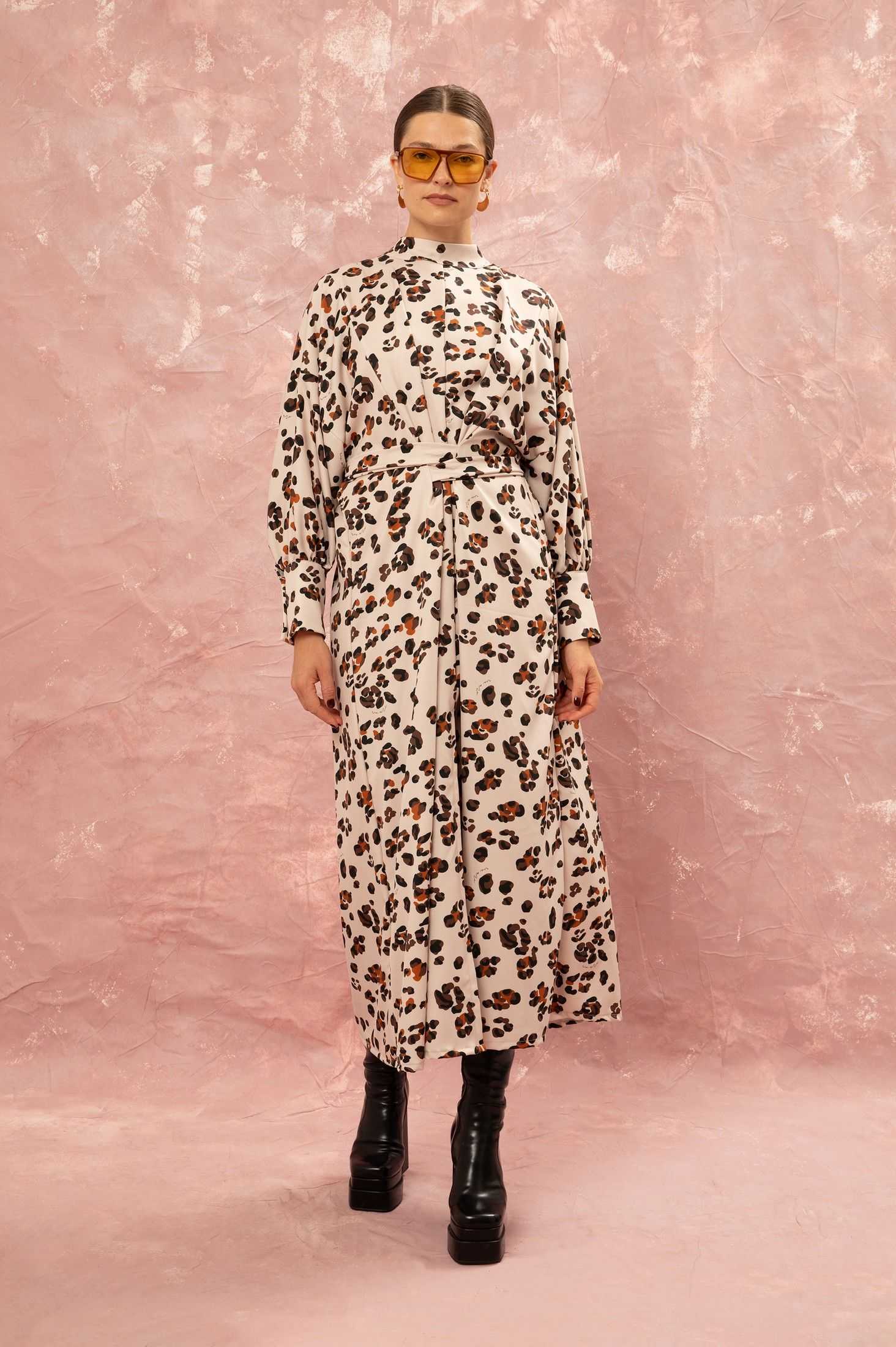 KAFTAN MAXI DRESS - LEOPARD