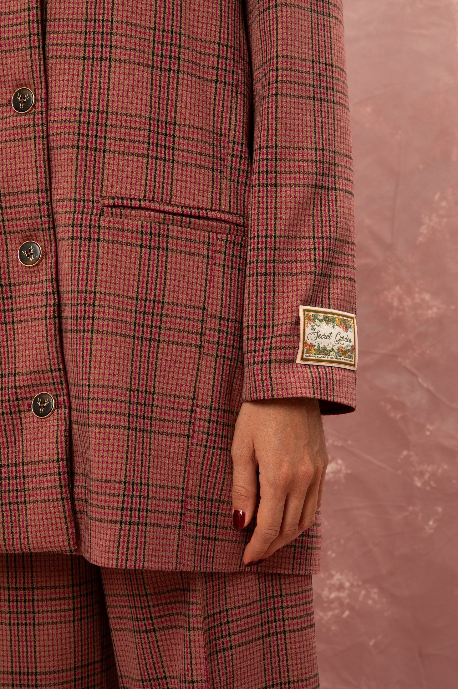OVERSIZED BLAZER - CHECKED FUCHSIA ' - ' ΣΑΚΑΚΙΑ