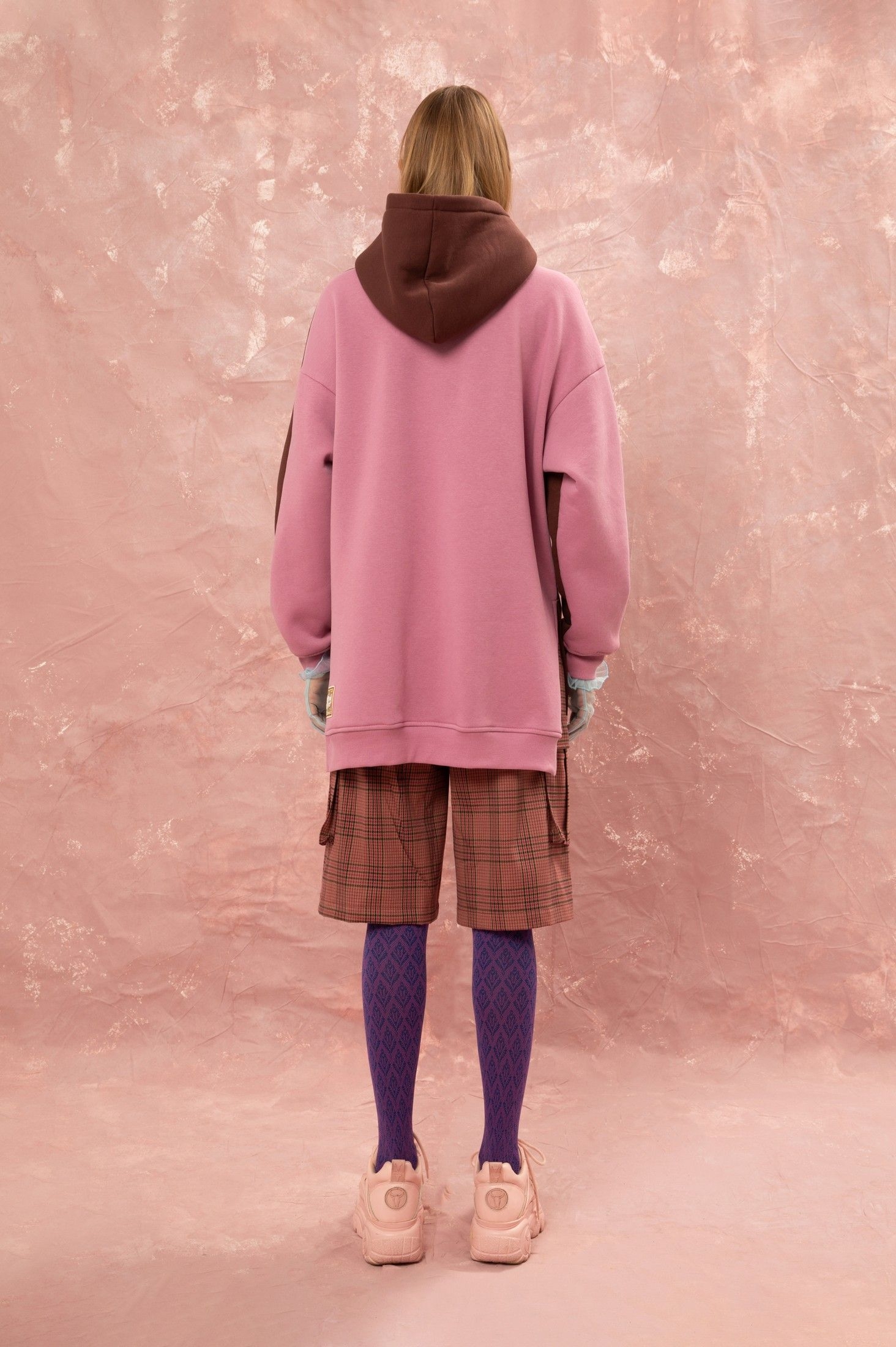 OVERSIZED HOODIE - BROWN/PINK ' - ' ΤΟΠ