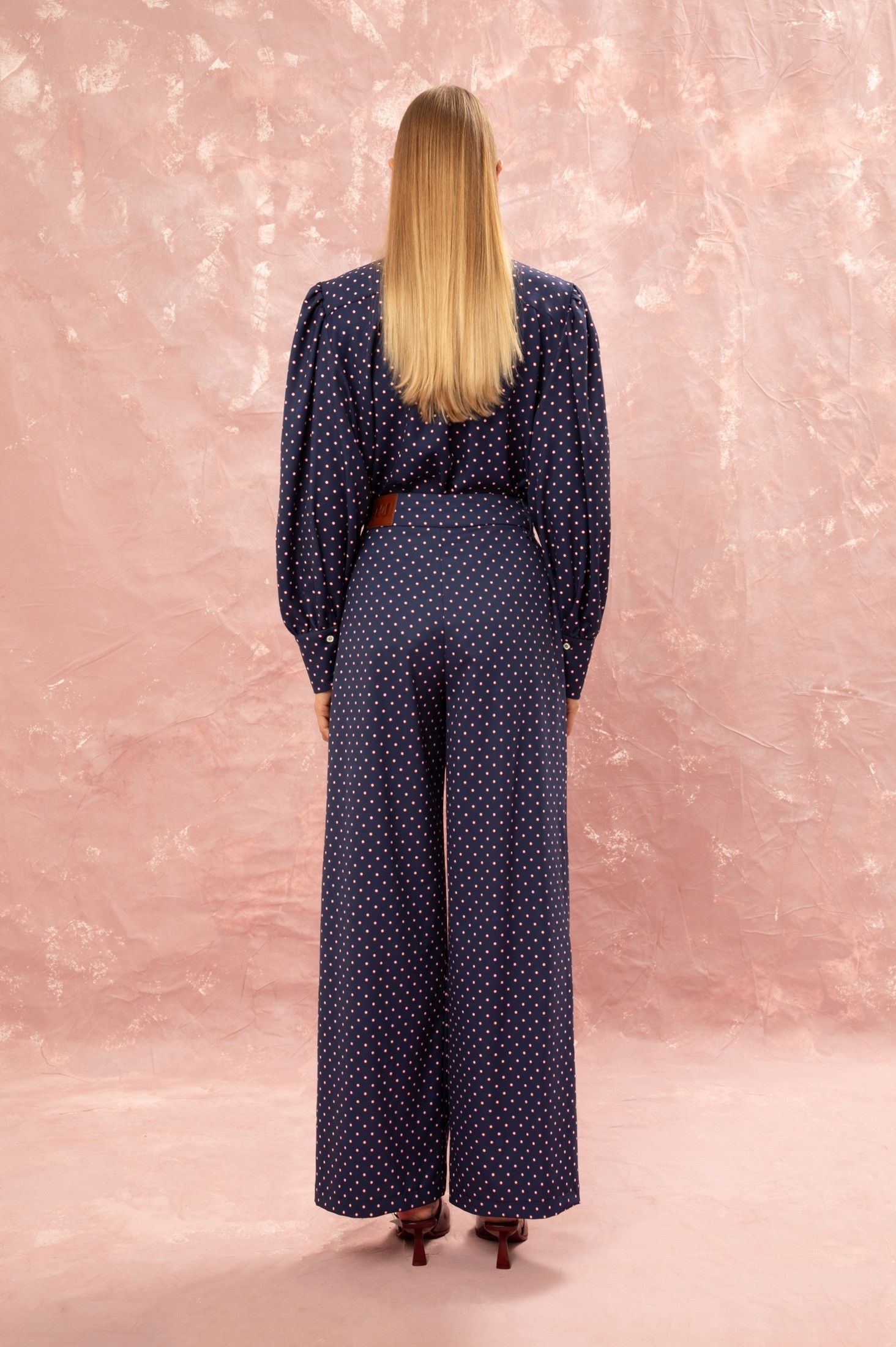 PLEATED CLASSIC PANTS - FLORAL DOT BLUE ' - ' ΠΑΝΤΕΛΟΝΙΑ