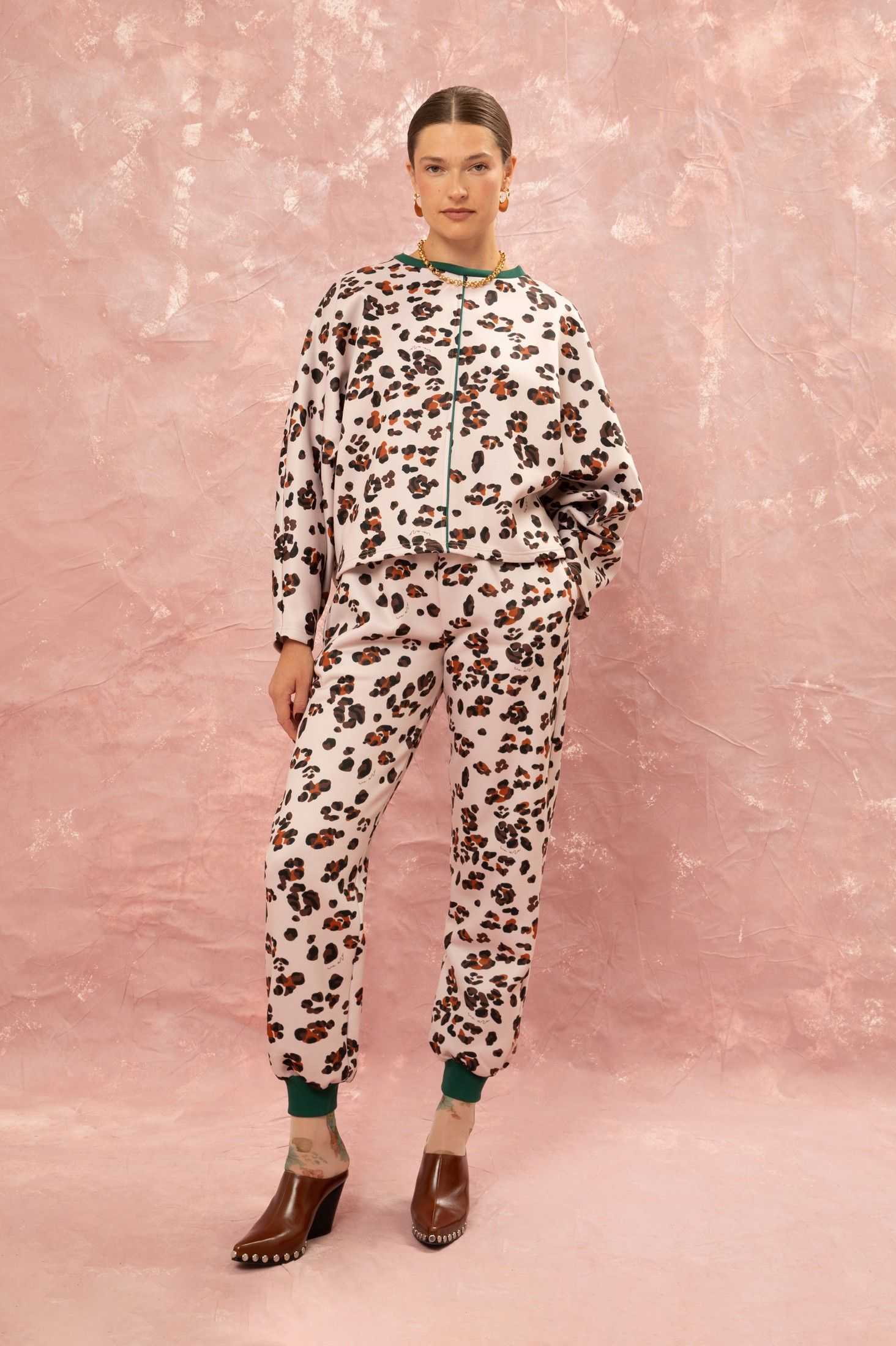 FUTTER TRACK PANTS - LEOPARD