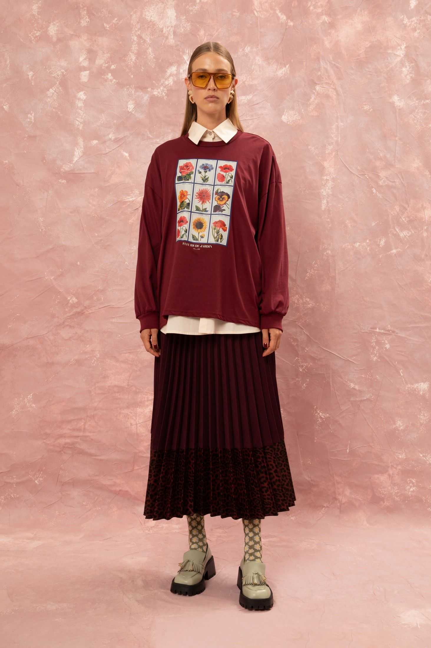 LONG SLEEVE T-SHIRT - BURGUNDY