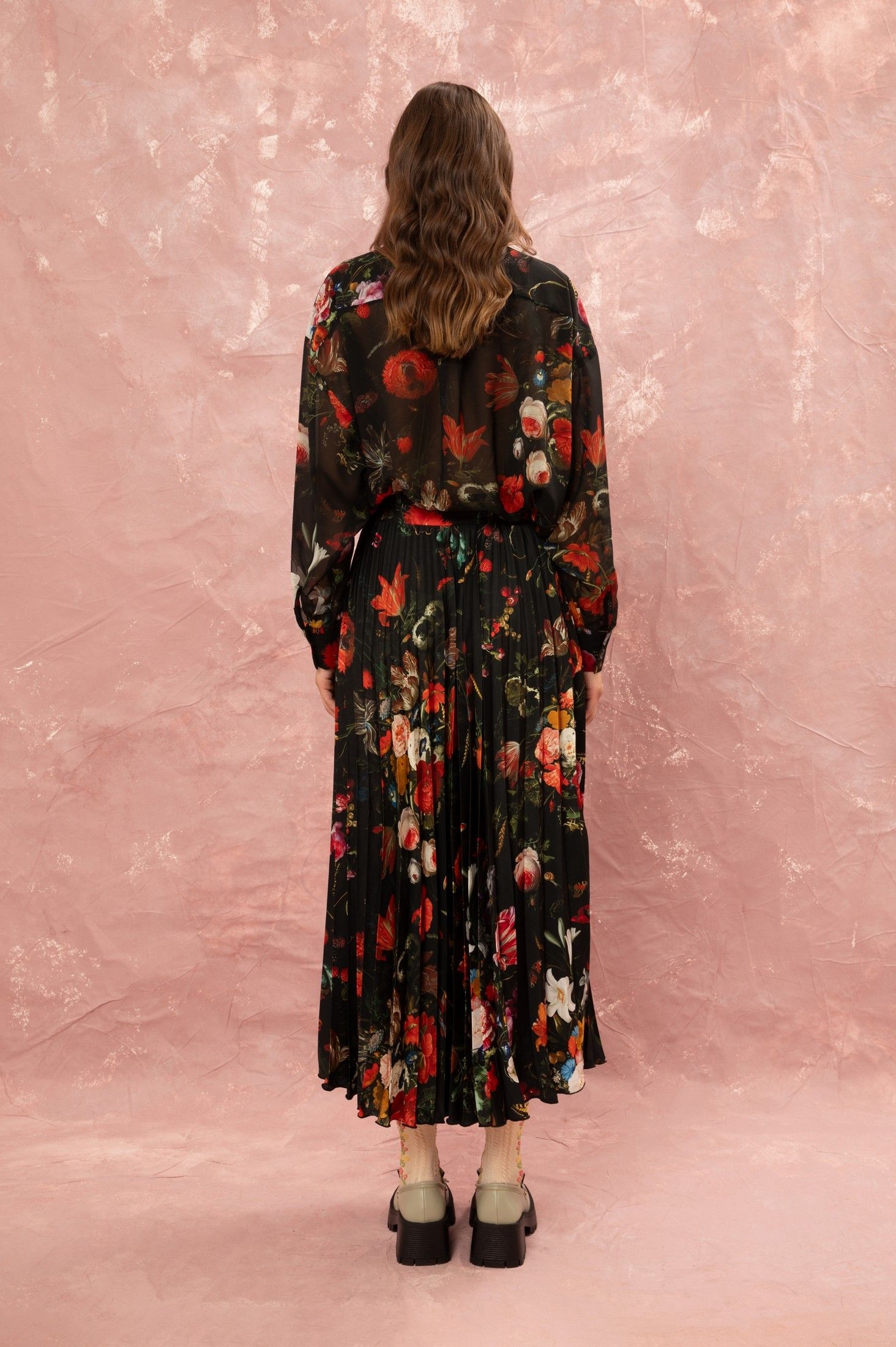 PLEATED MAXI SKIRT - STILL LIFE ' - ' ΦΟΥΣΤΕΣ