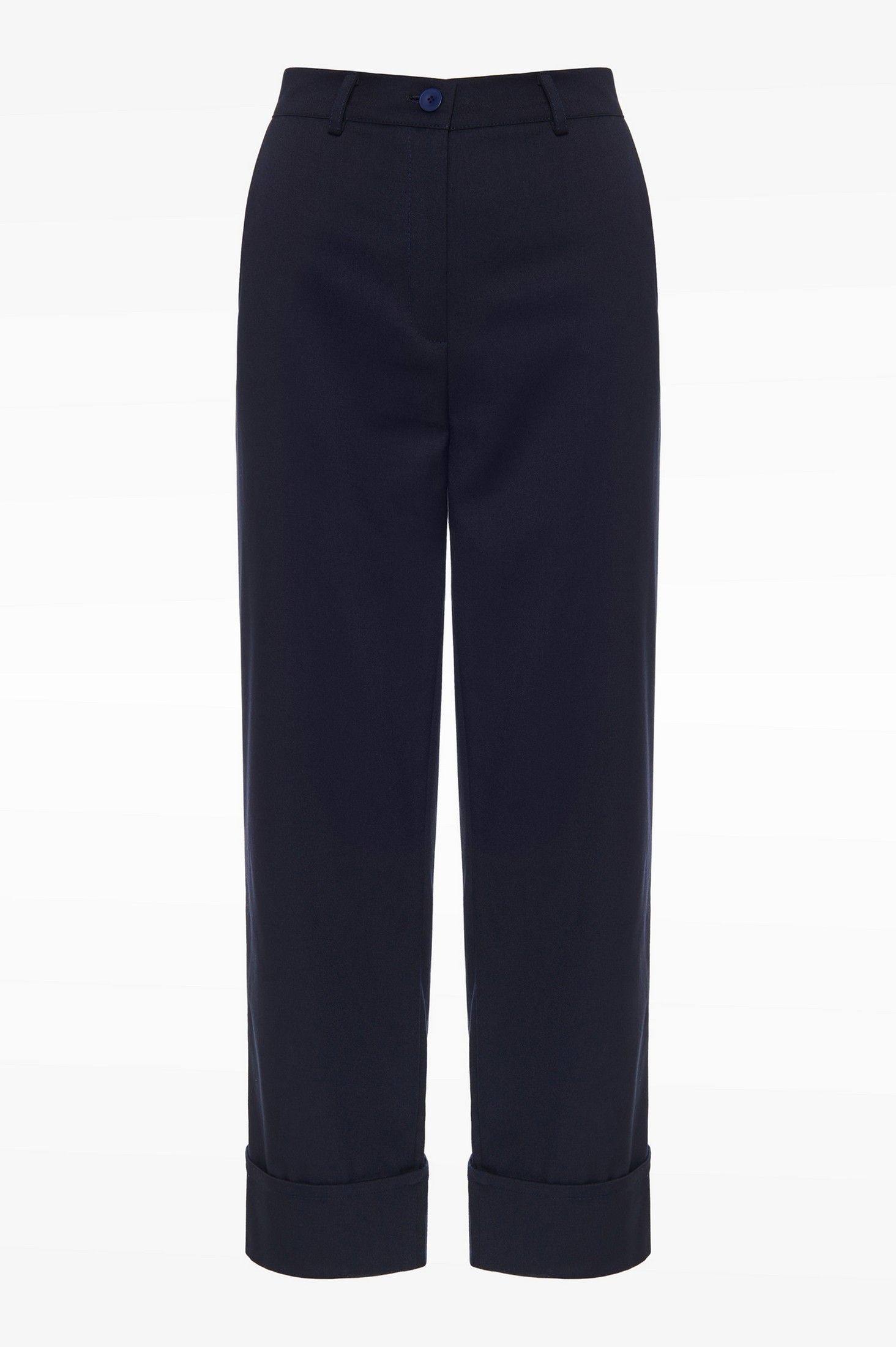 Reverse hem tailored pants navy blue ' - ' ΠΑΝΤΕΛΟΝΙΑ