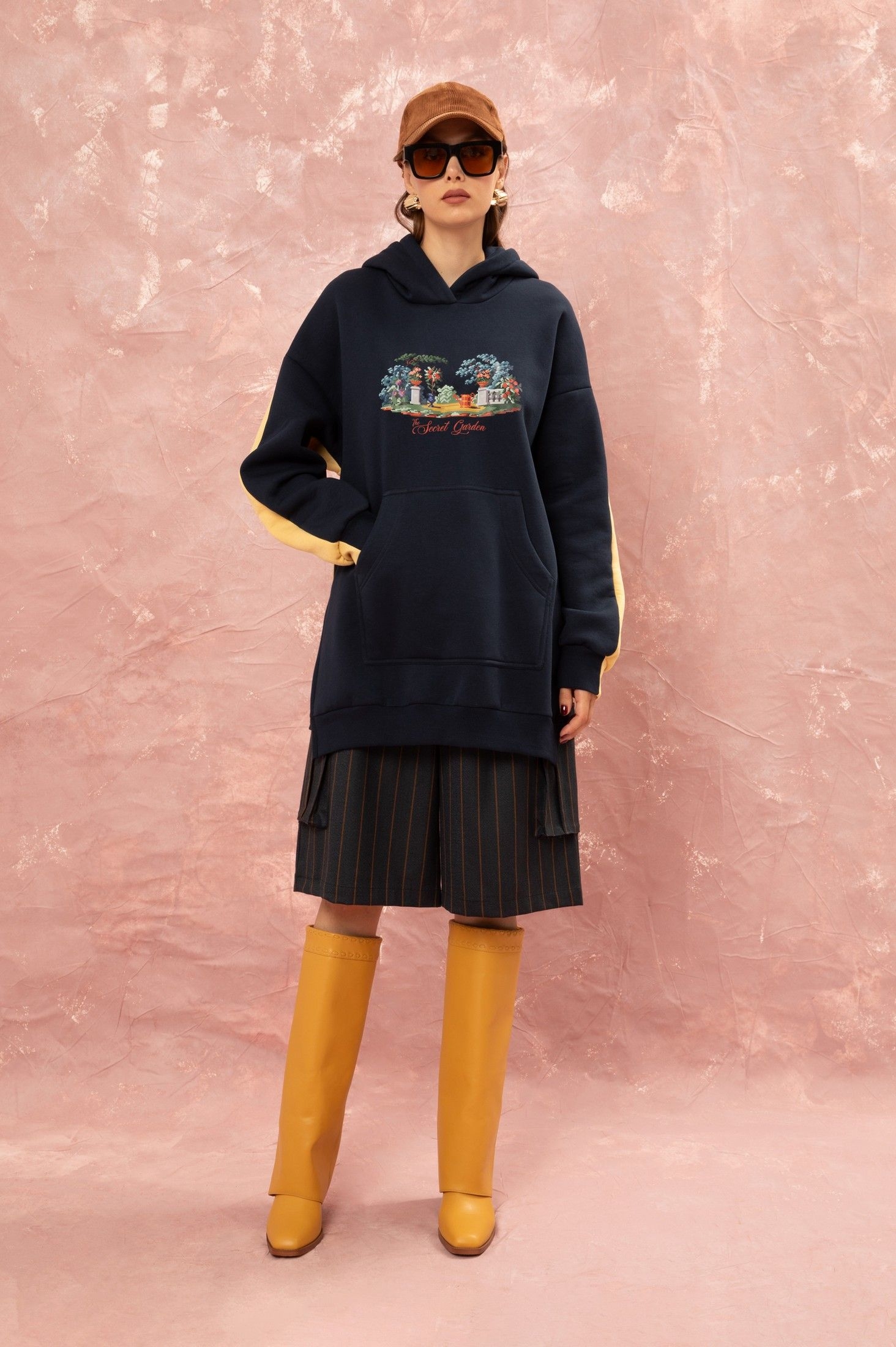 OVERSIZED HOODIE - BLUE/YELLOW ' - ' ΤΟΠ